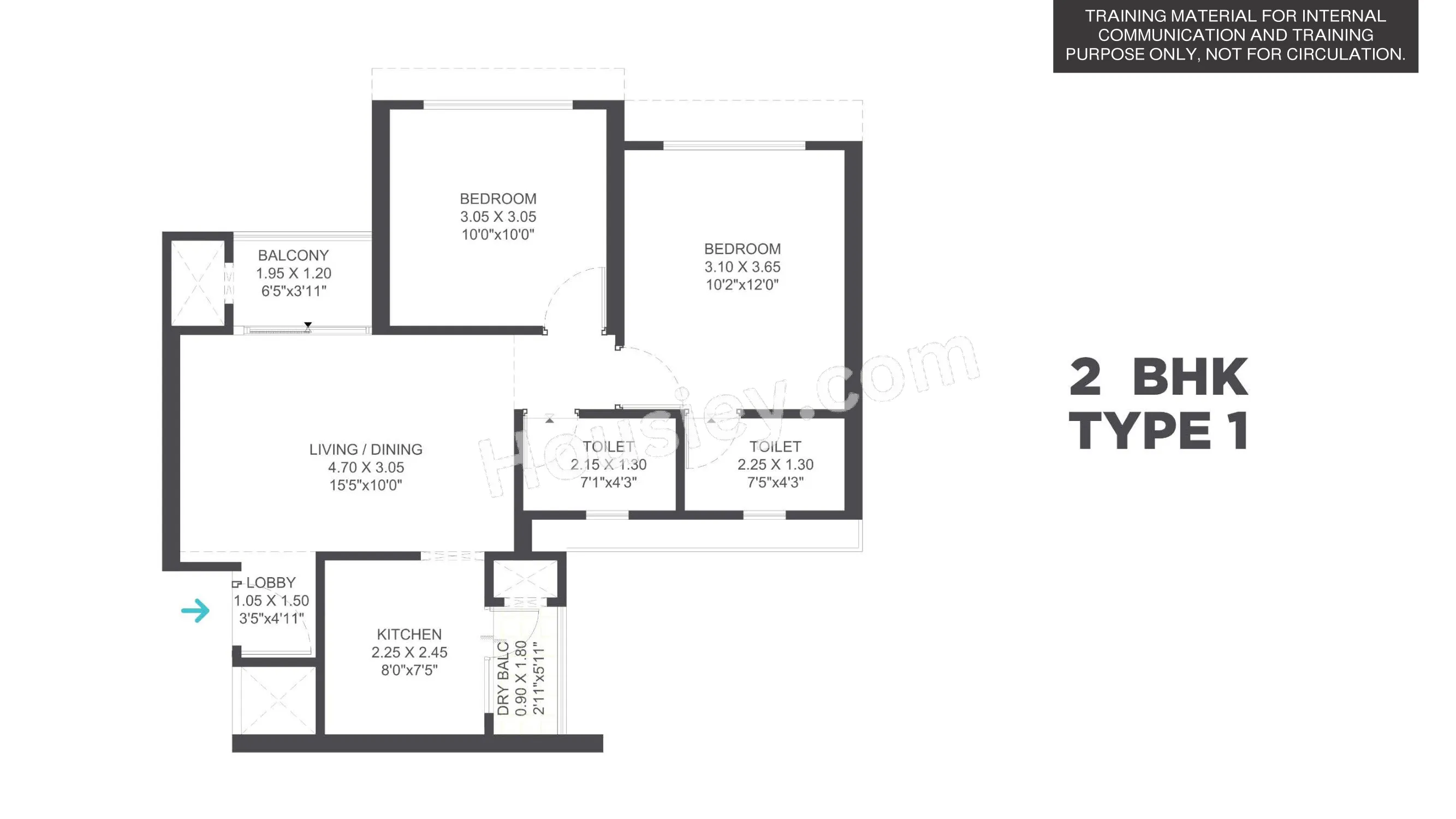 VTP Elevate Unit plan - 620 sq.ft.
