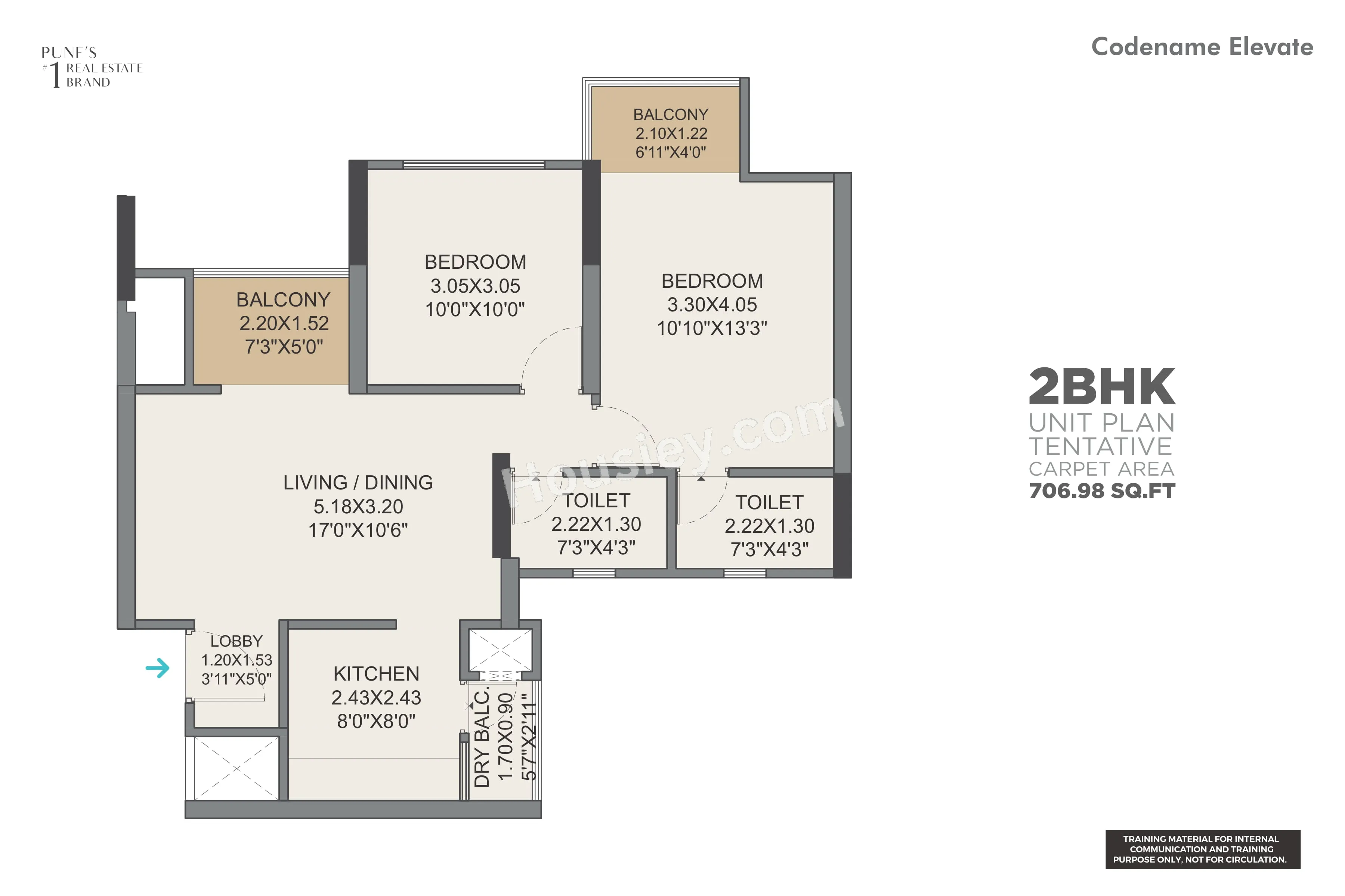 VTP Elevate Unit plan - 706 sq.ft.