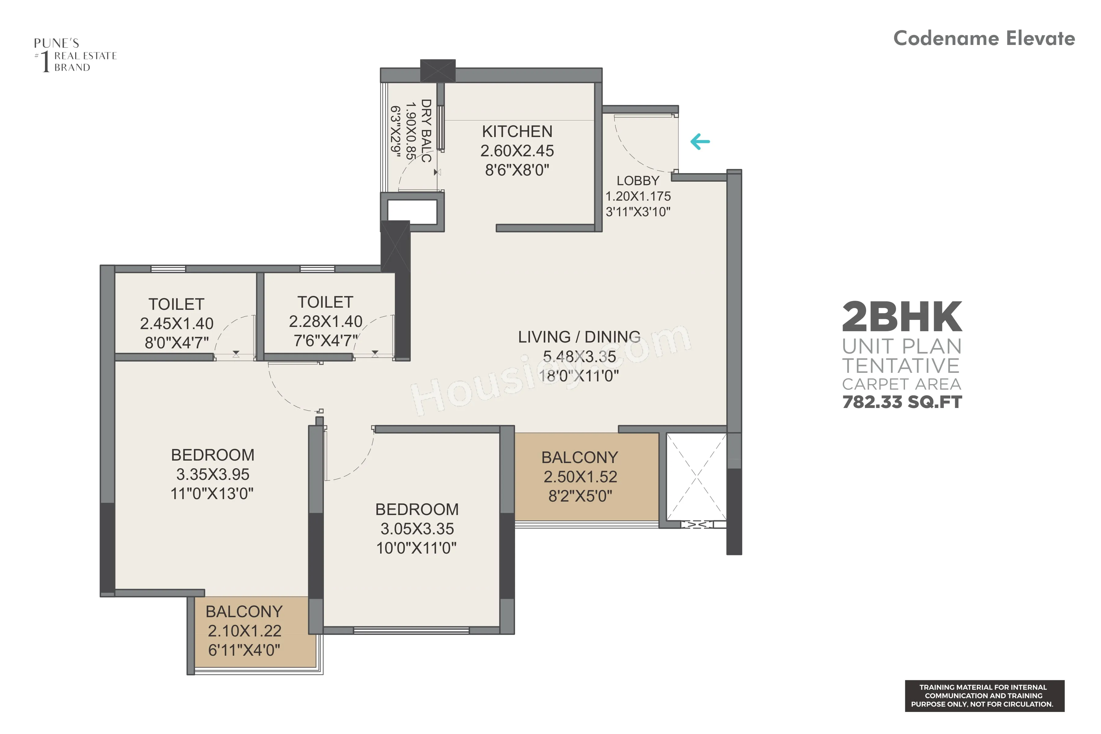 VTP Elevate Unit plan - 782 sq.ft.