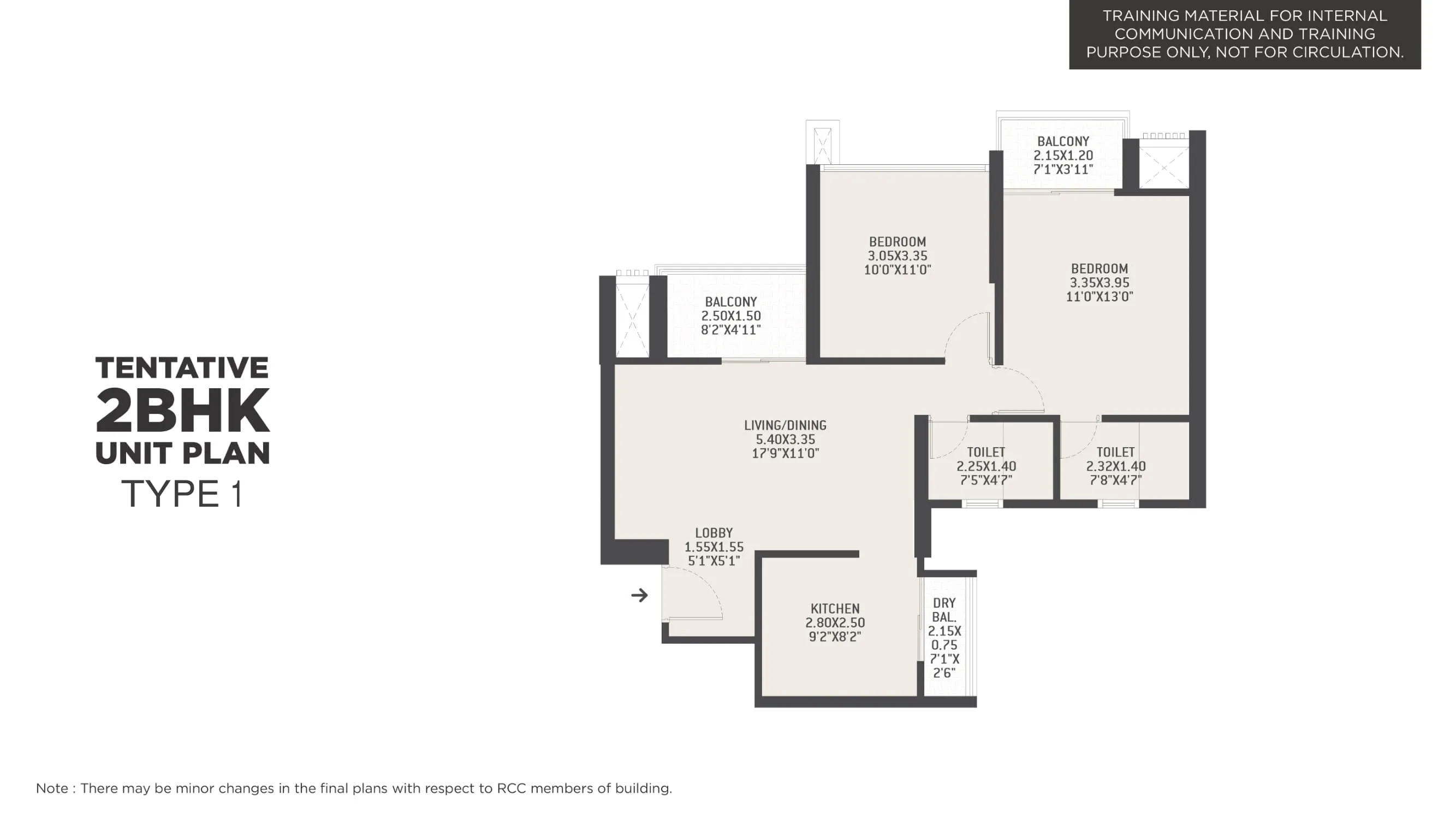 VTP Flamante Unit plan - 762 sq.ft.