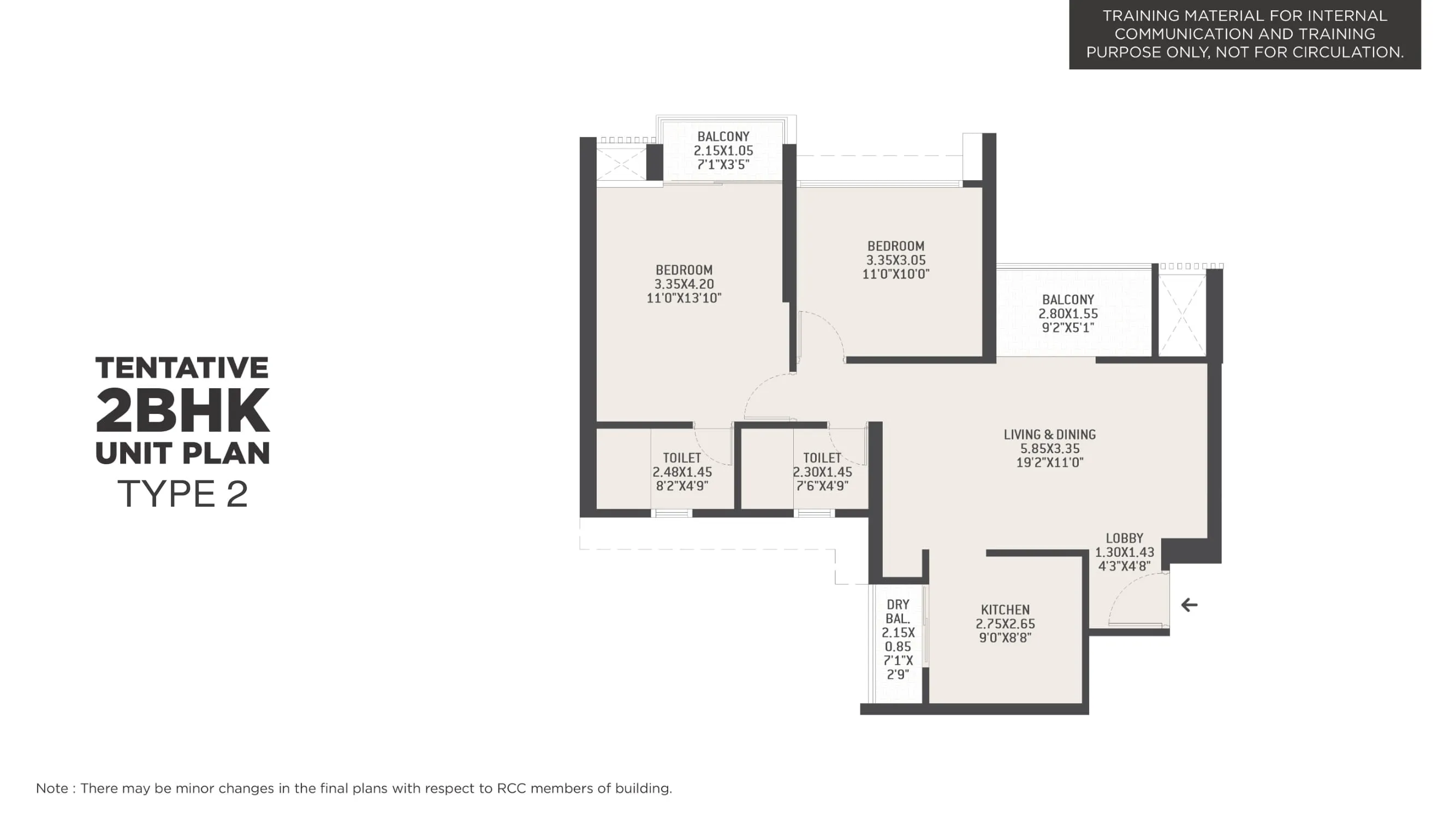 VTP Flamante Unit plan - 808 sq.ft.