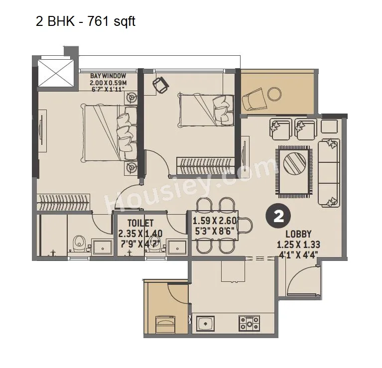 VTP NatureScape Unit plan - 761 sq.ft.