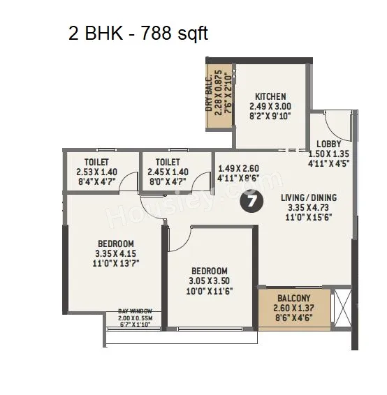 VTP NatureScape Unit plan - 788 sq.ft.