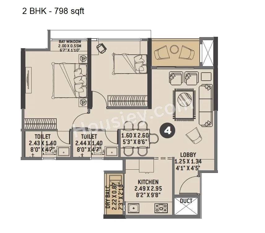 VTP NatureScape Unit plan - 798 sq.ft.