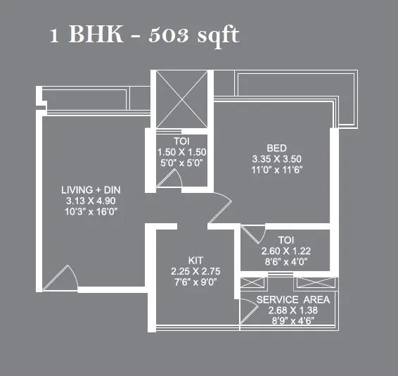 Unit plan - 503 sq.ft.