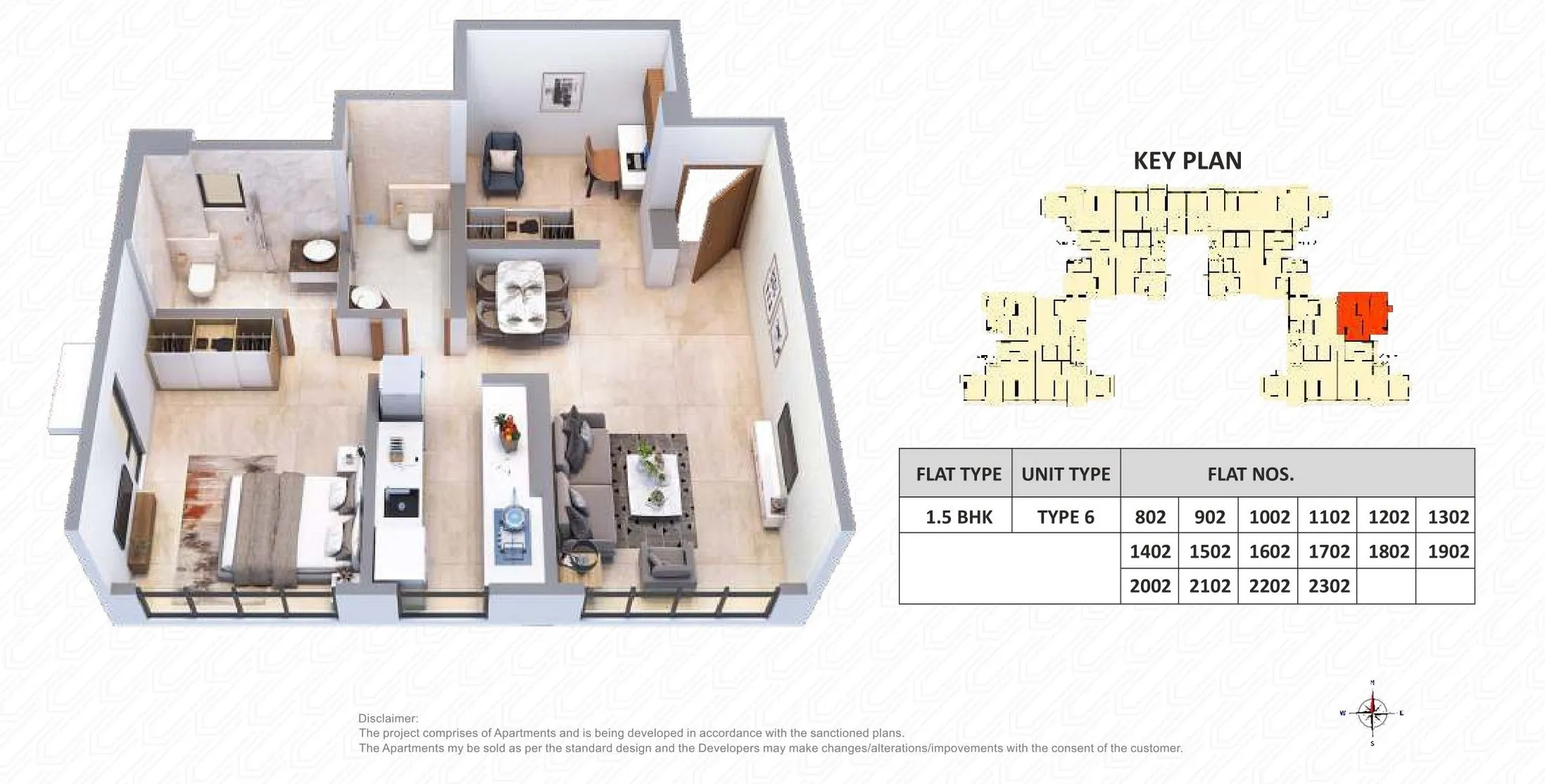 Unit plan - 522 sq.ft.