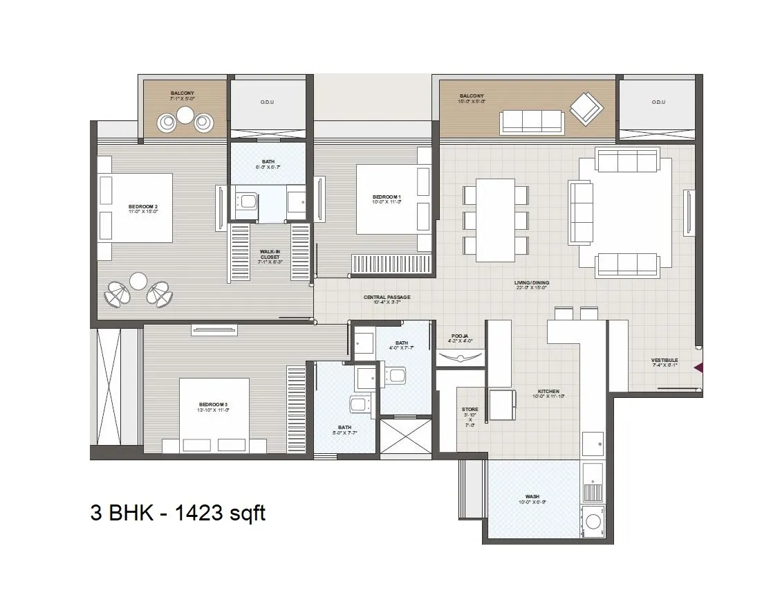 Vision Vanessa Unit plan - 1423 sq.ft.