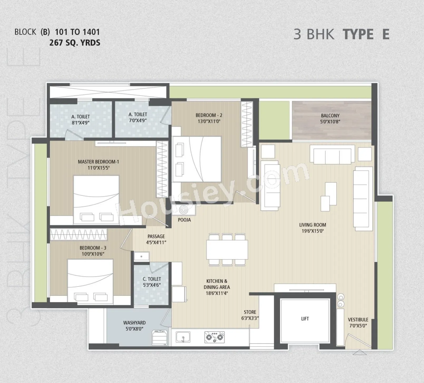 Vitra Artham 97 Unit plan - 1336 sq.ft.