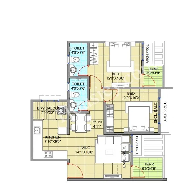 Unit plan - 741 sq.ft.