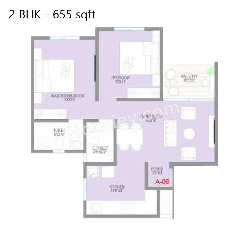Vishwas Yashraj Nakshatra Unit plan - 655 sq.ft.
