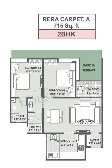 iLife Upper NIBM Unit plan - 715 sq.ft.