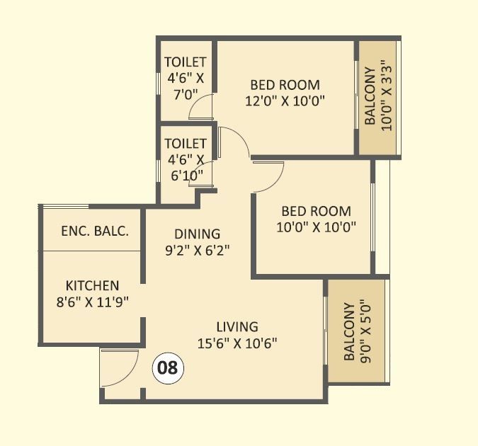 Unit plan - 747 sq.ft.
