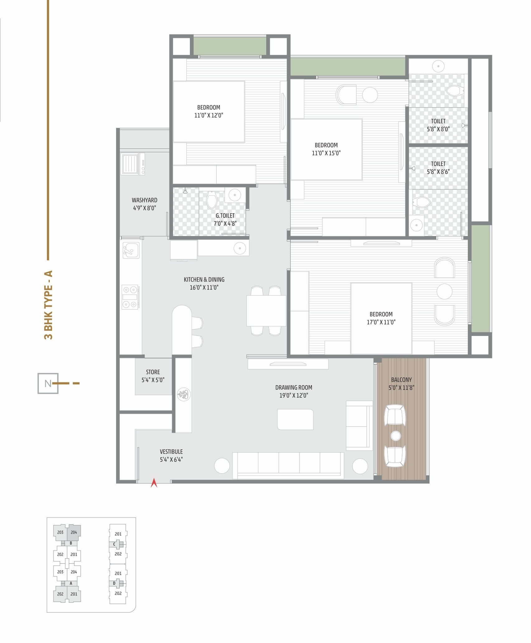 Unit plan - 1272 sq.ft.