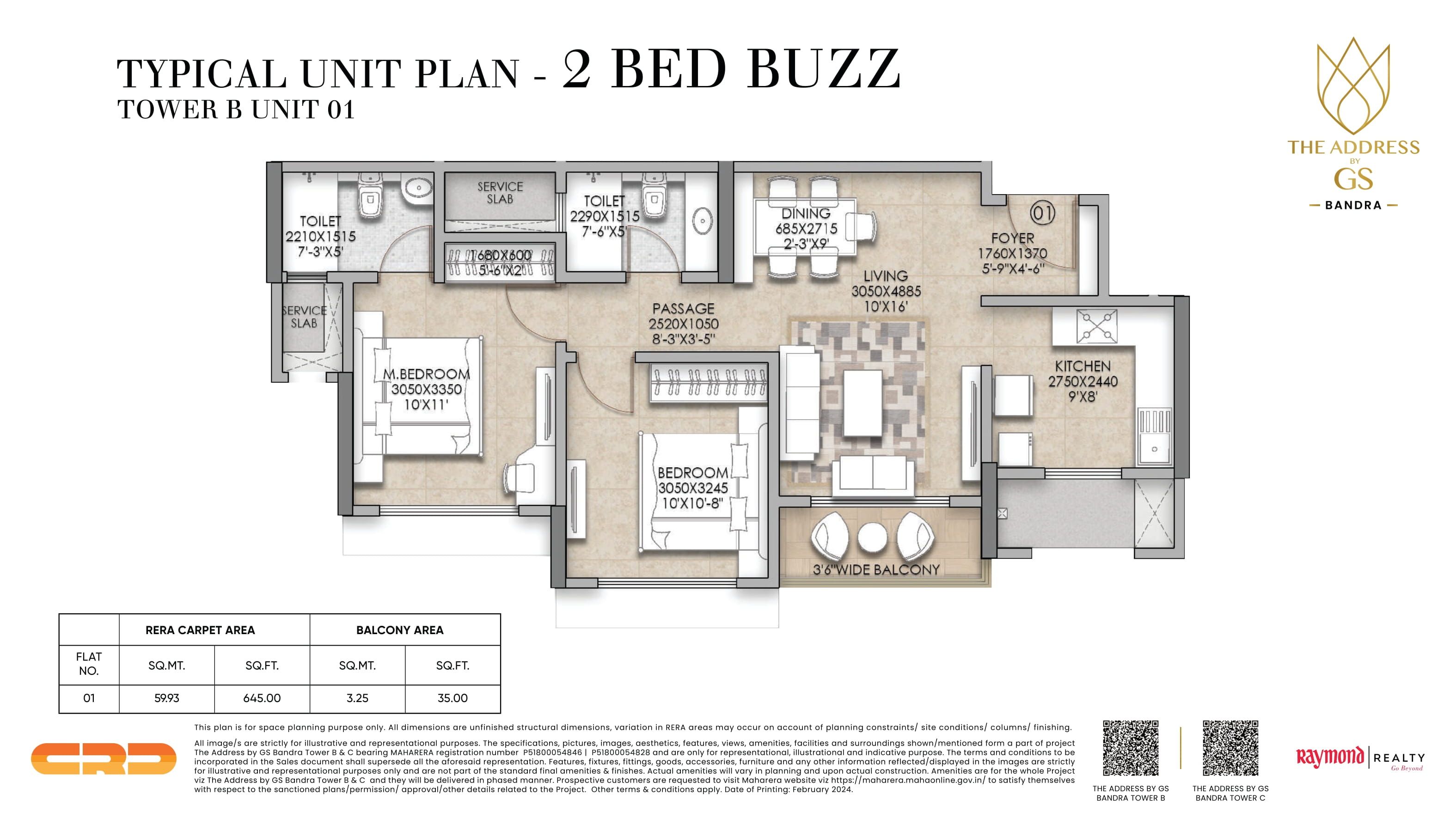 Raymond Queenscourt Unit plan - 680 sq.ft.