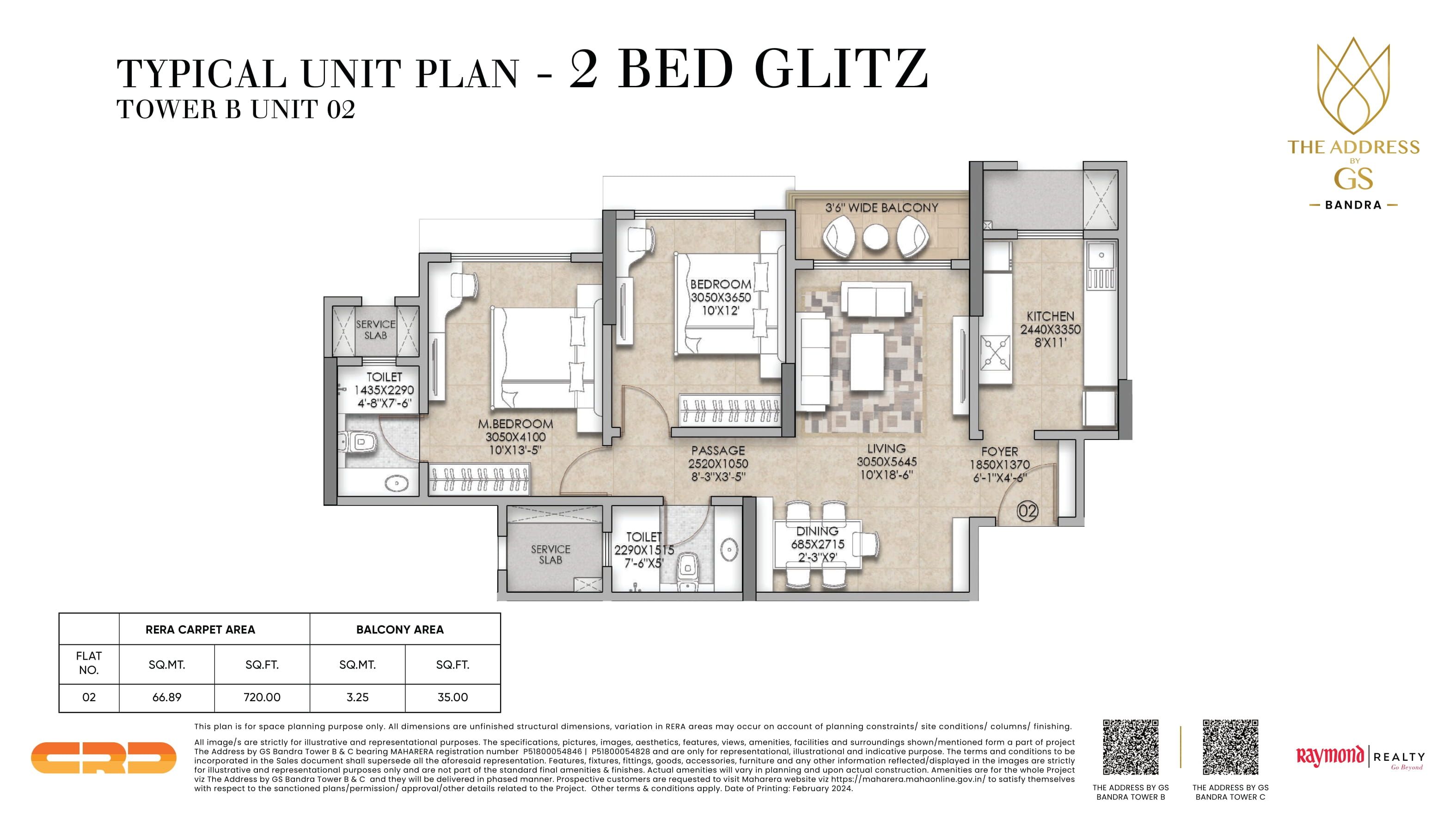 Raymond Queenscourt Unit plan - 755 sq.ft.