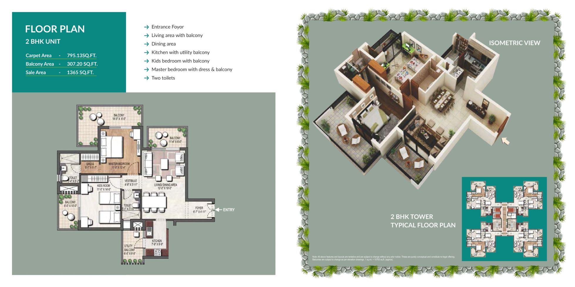 Unit plan - 795 sq.ft.
