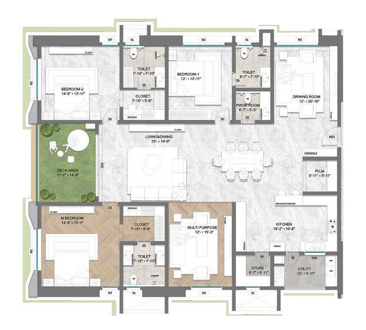 Unit plan - 2349 sq.ft.