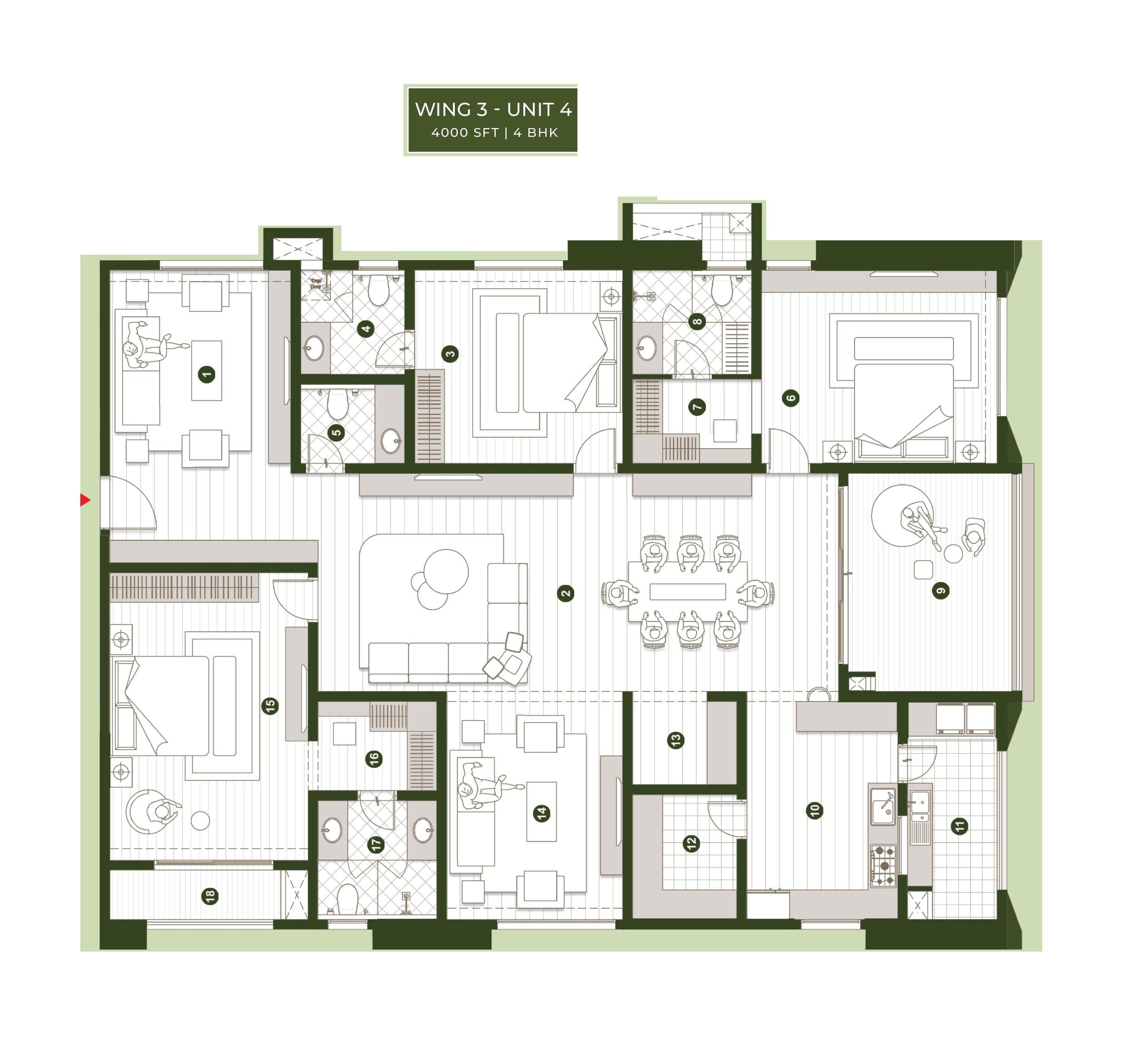 Sumadhura Palais Royale Unit plan - 2415 sq.ft.