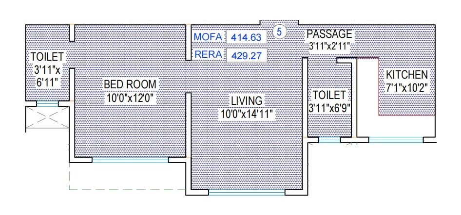 Unit plan - 430 sq.ft.