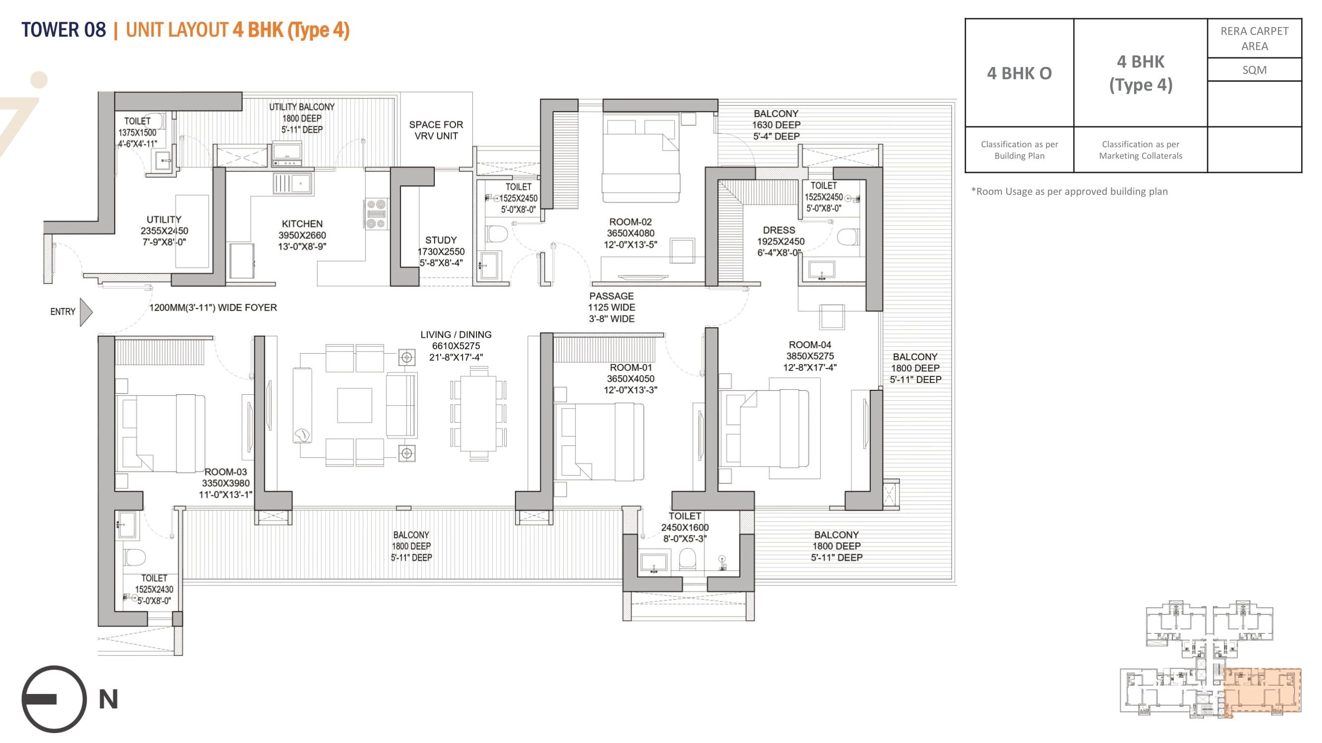 Godrej Zenith Unit plan - 2500 sq.ft.