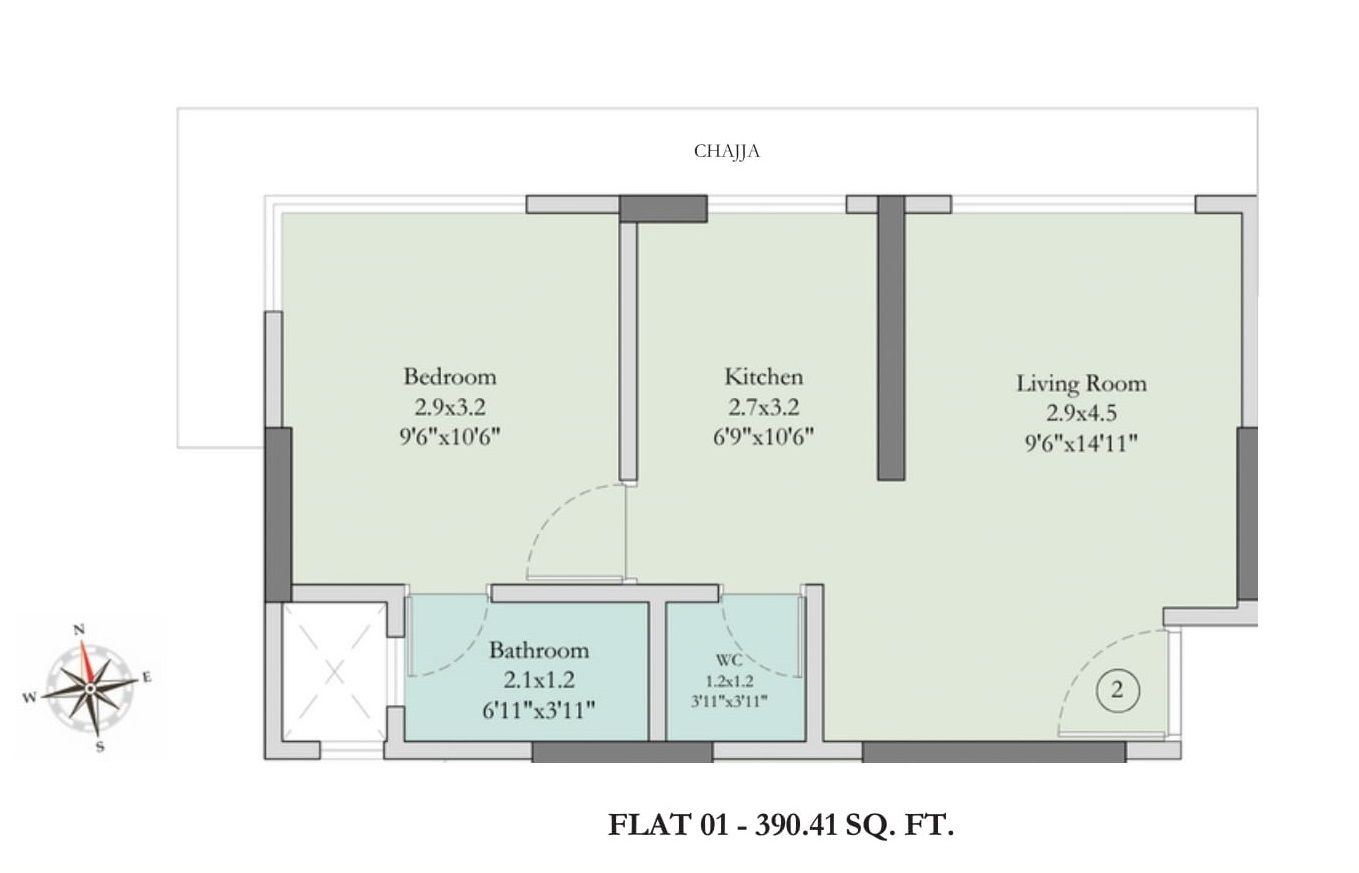VKLal Hari Phase 1 Unit plan - 390 sq.ft.