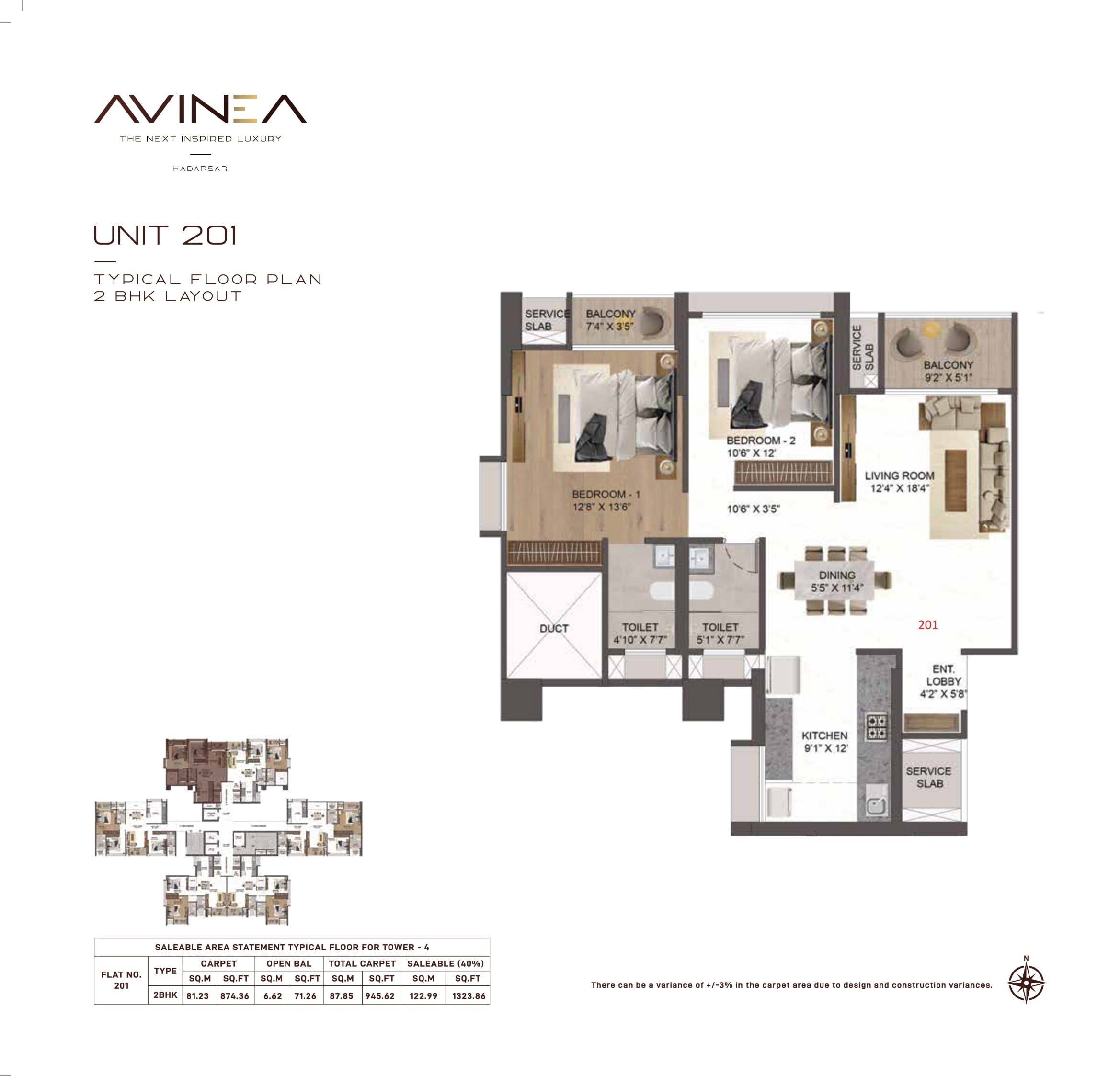 Unit plan - 946 sq.ft.