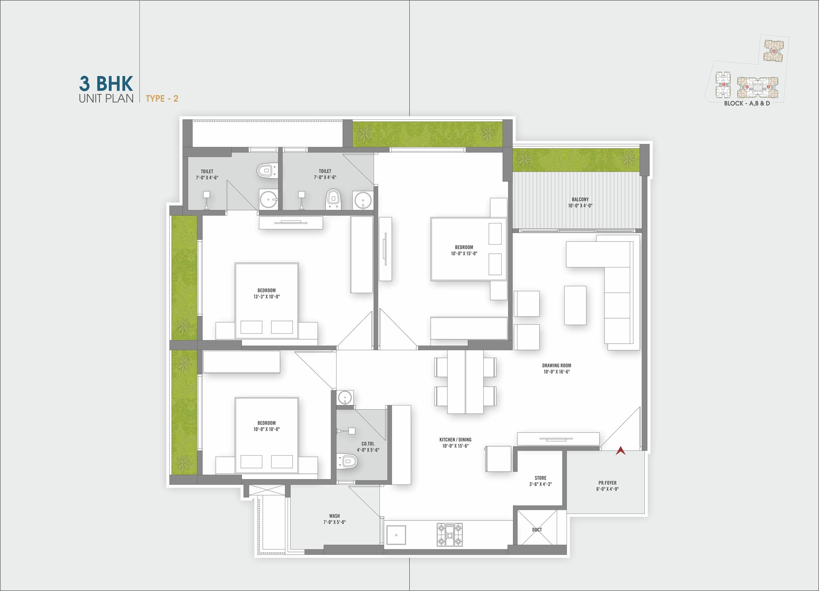Unit plan - 1019 sq.ft.