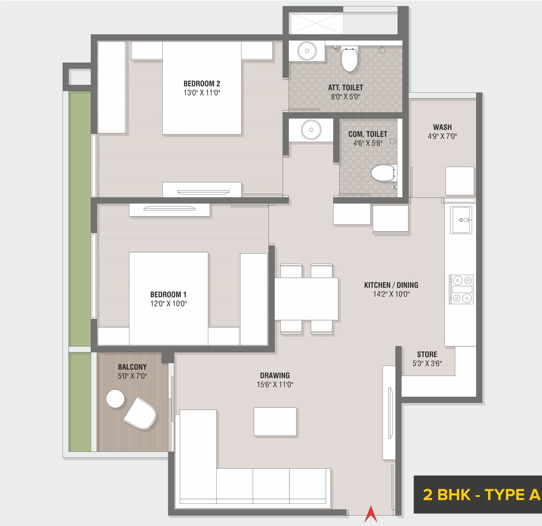 Unit plan - 841 sq.ft.