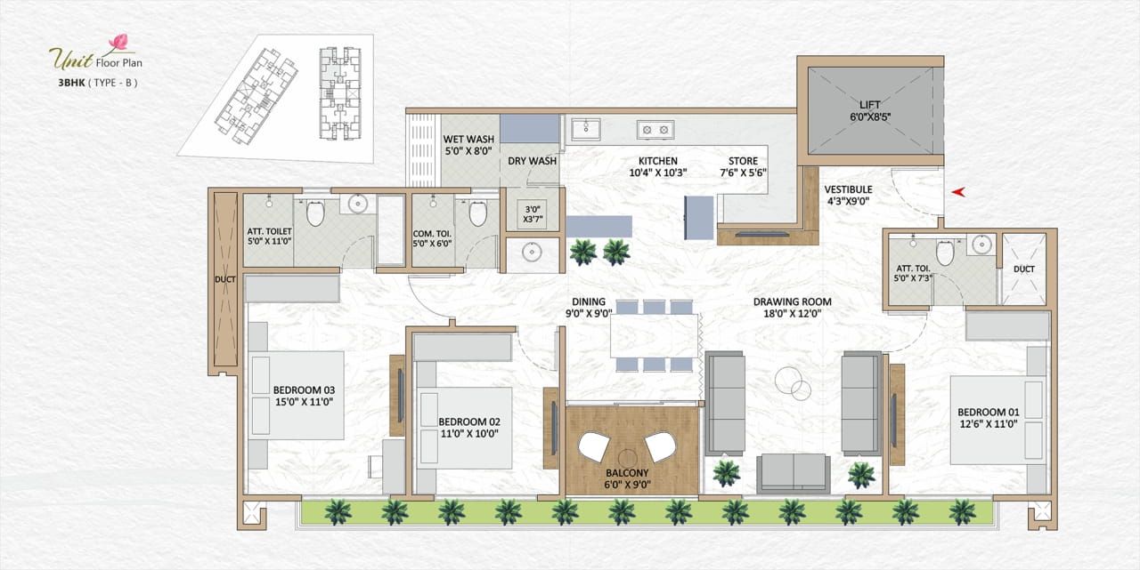 Unit plan - 1316 sq.ft.