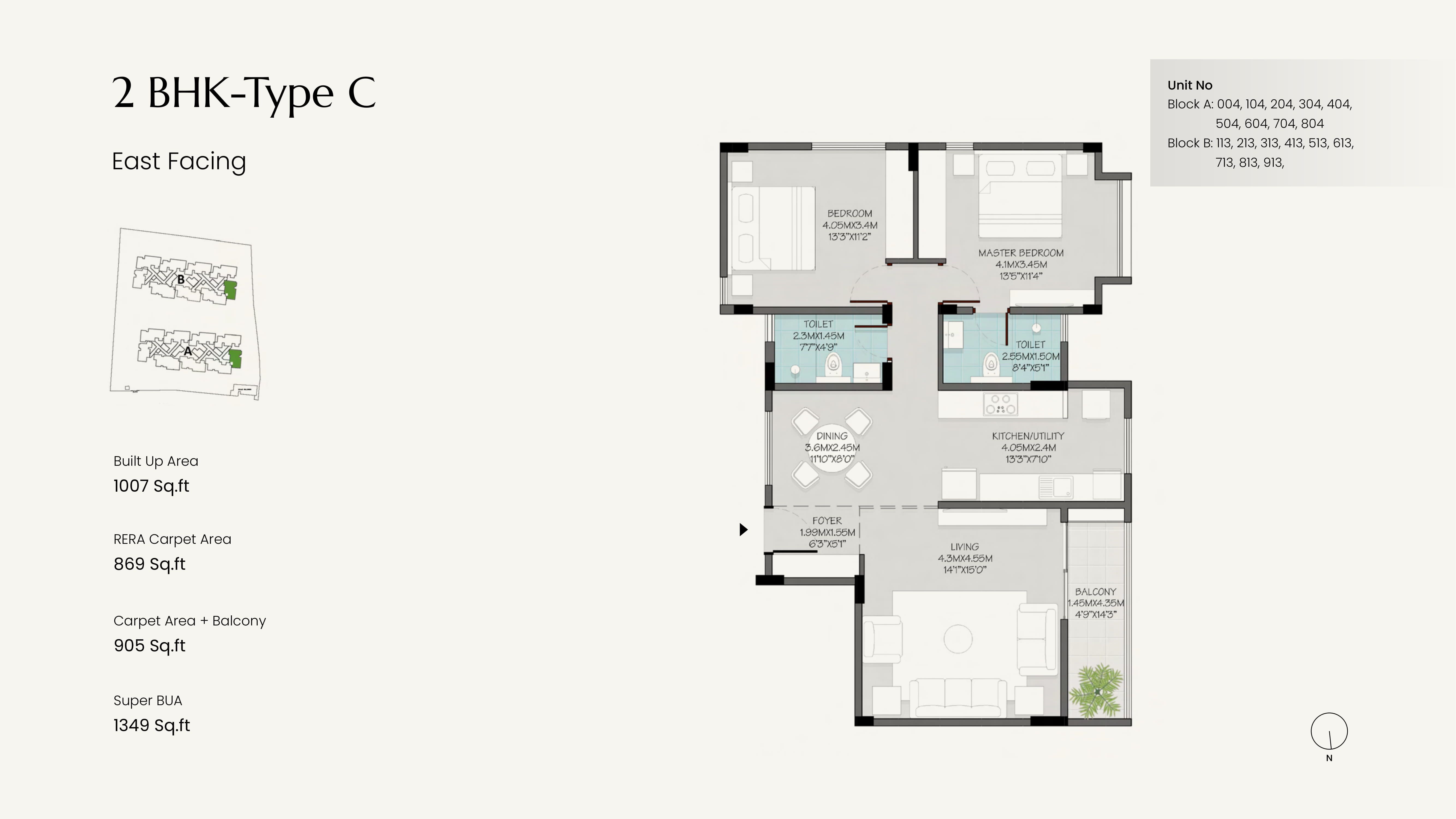 Unit plan - 869 sq.ft.