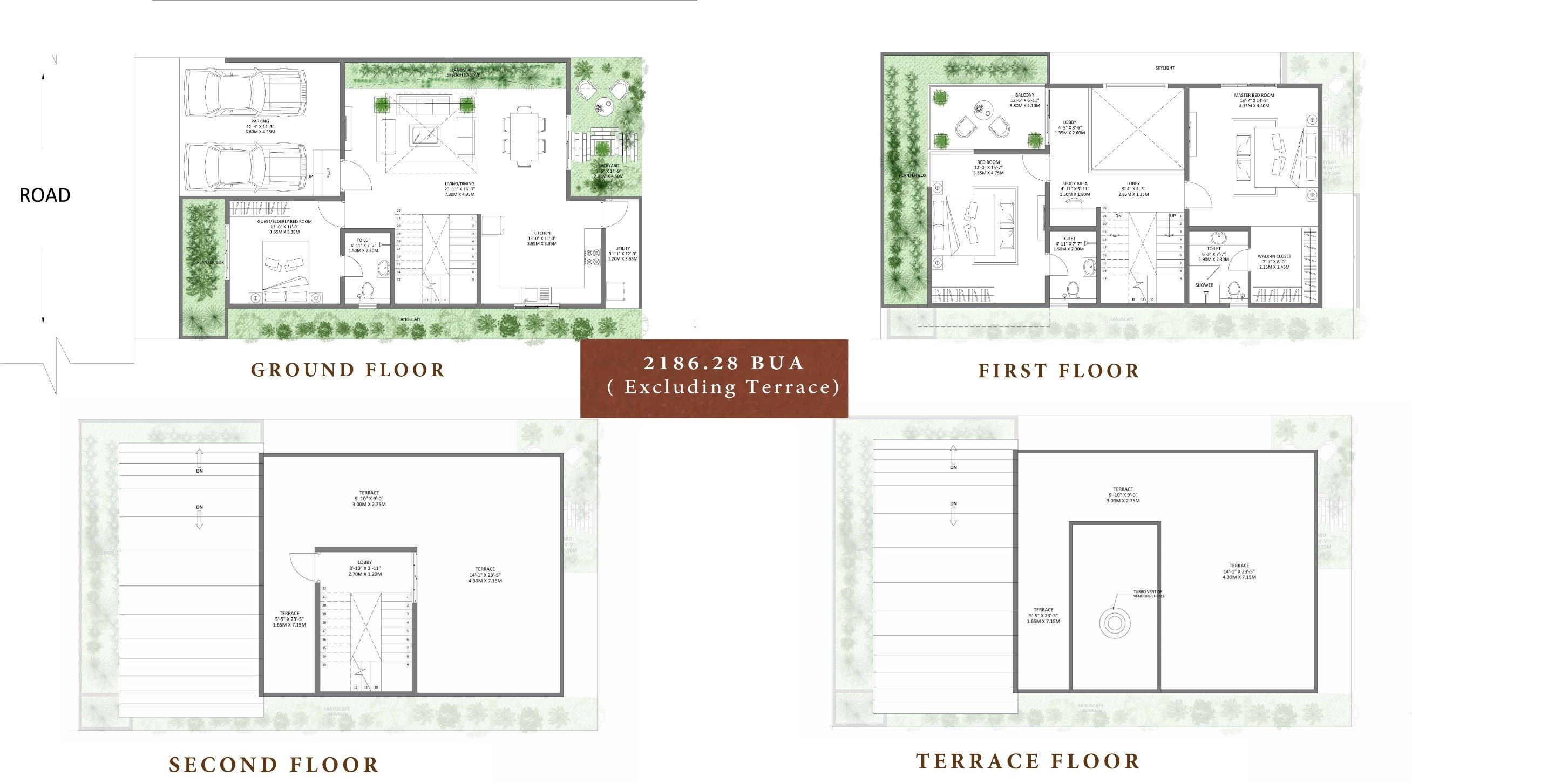 Natura Earth Villas Unit plan - 1500 sq.ft.