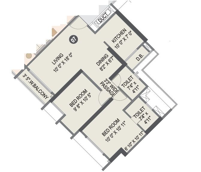 Paranjape Lighthouse in the City Unit plan - 728 sq.ft.