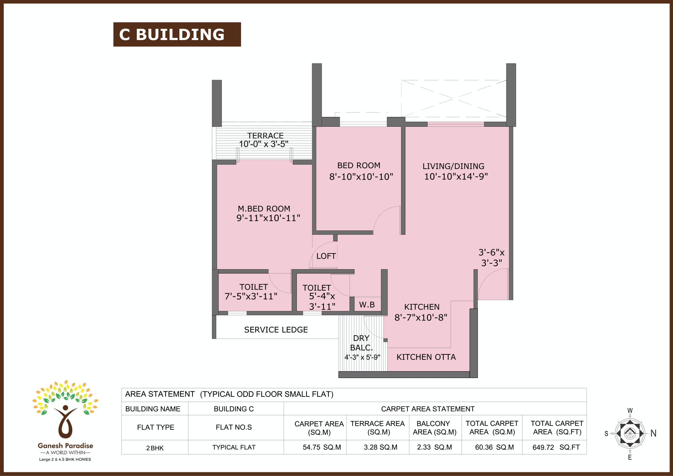 Unit plan - 650 sq.ft.