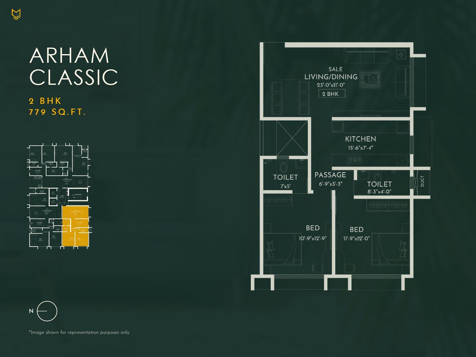 Unit plan - 779 sq.ft.