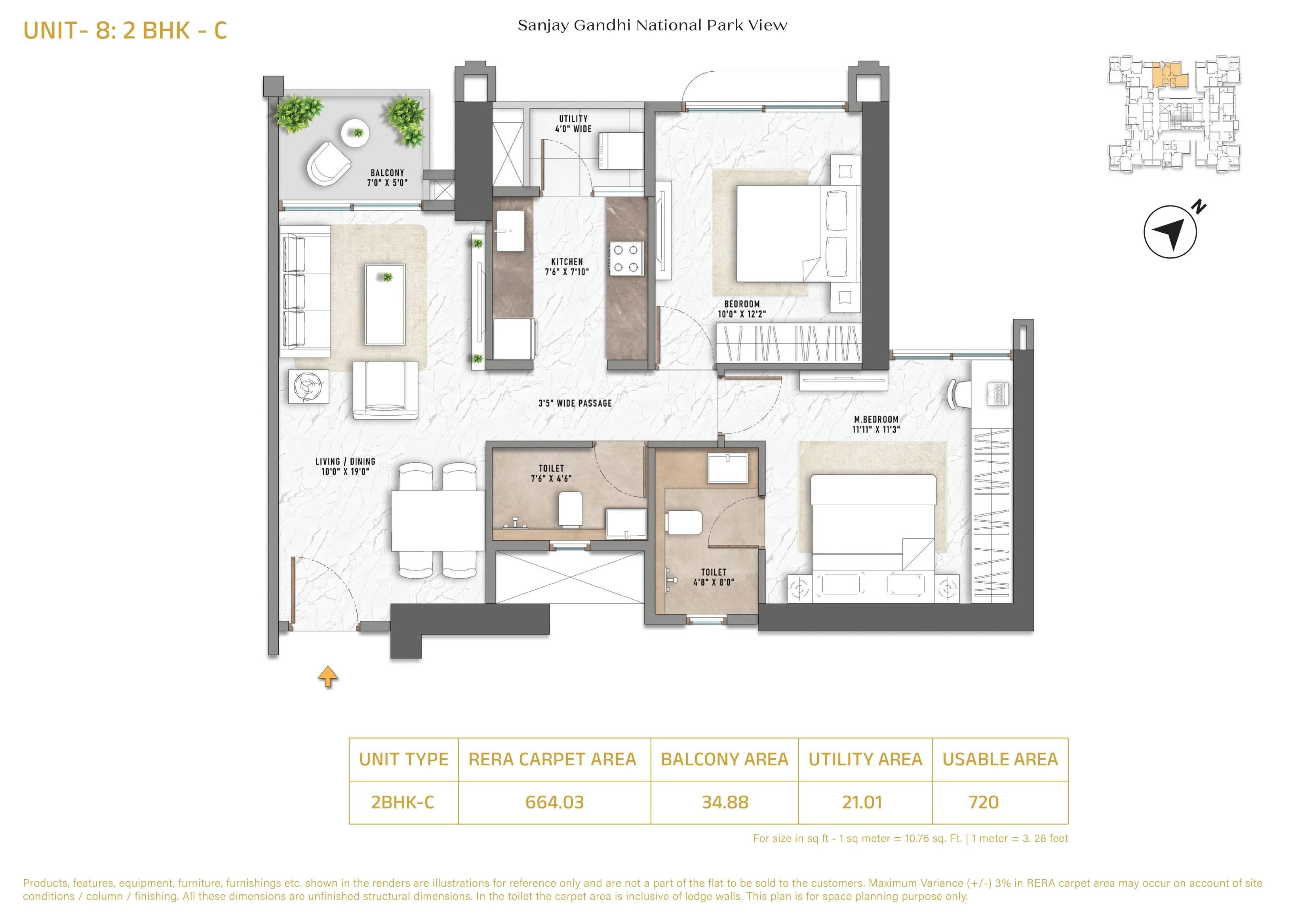 Unit plan - 720 sq.ft.