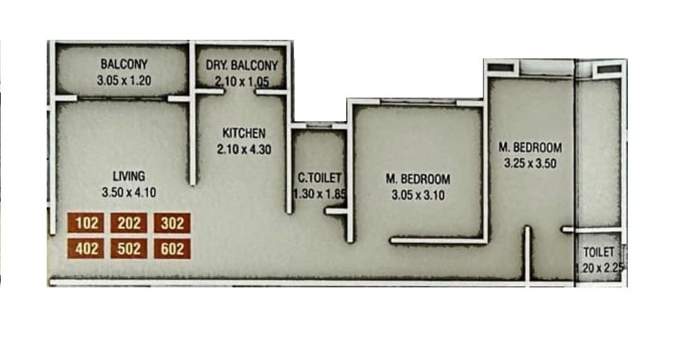 Unit plan - 687 sq.ft.