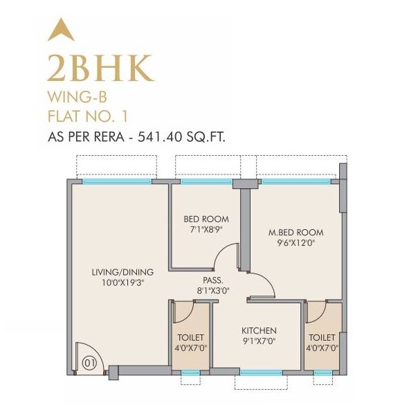 Delta Meadows Unit plan - 541 sq.ft.