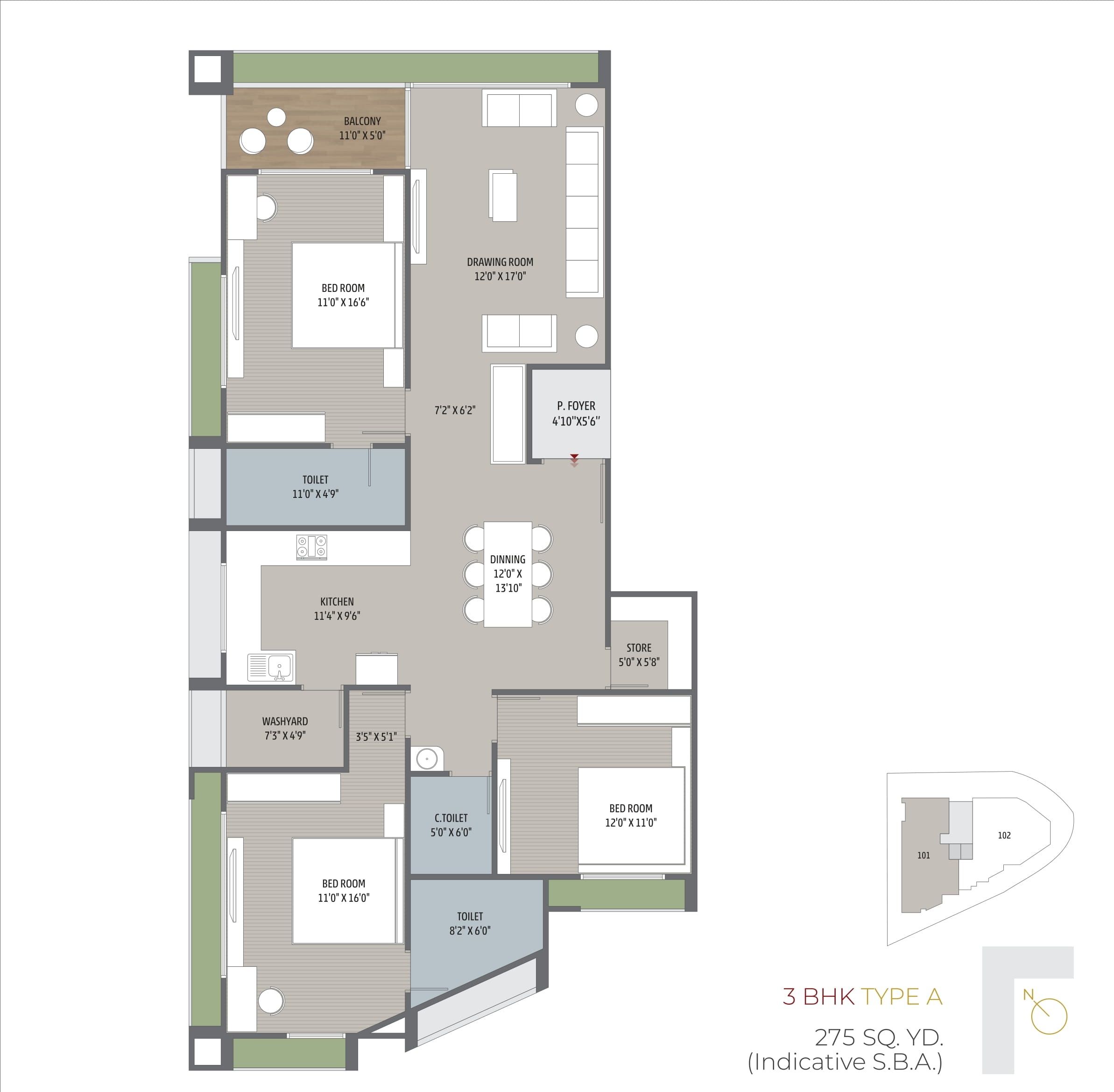 HR Erica Unit plan - 1361 sq.ft.