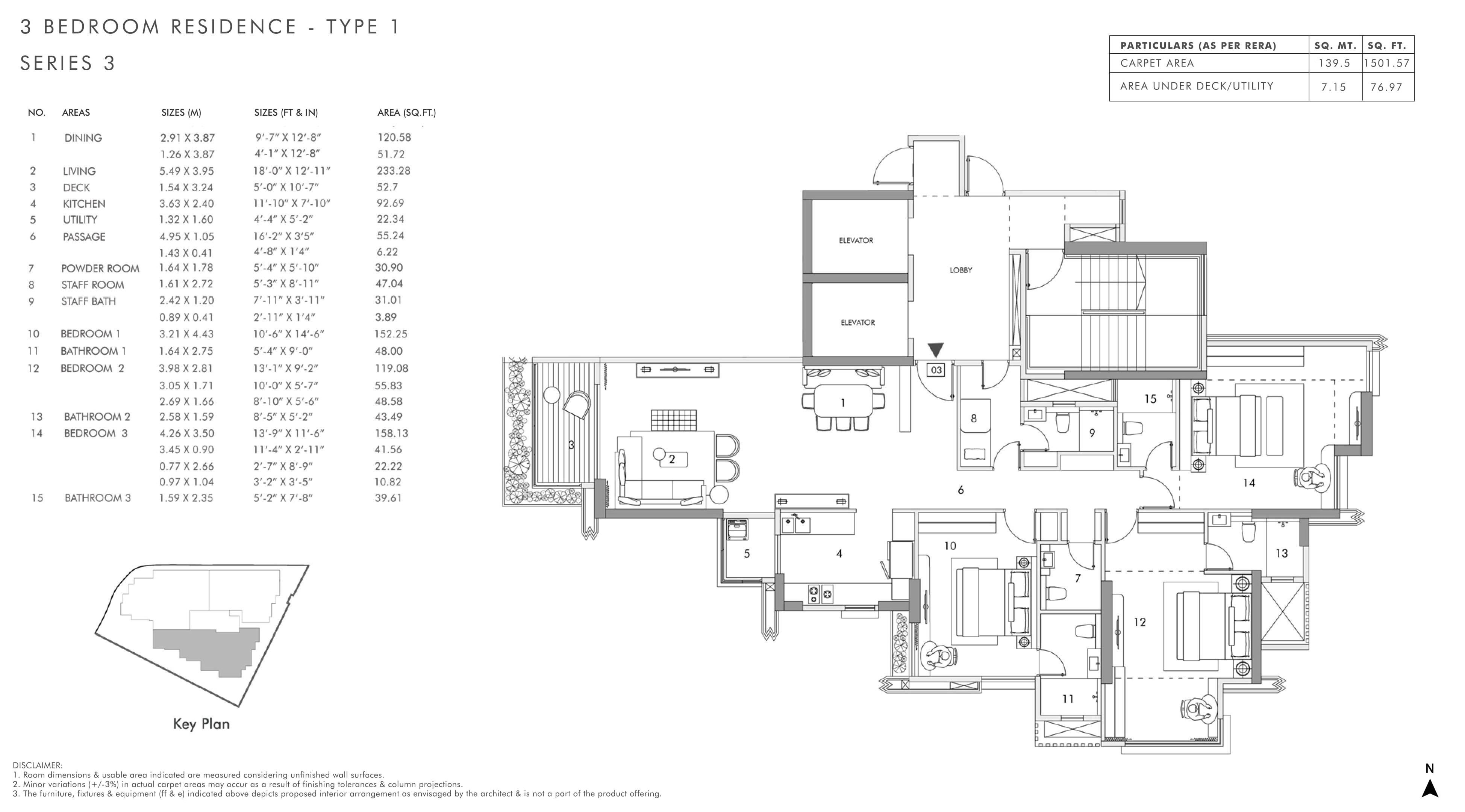 Rustomjee Ashiana Unit plan - 1578 sq.ft.