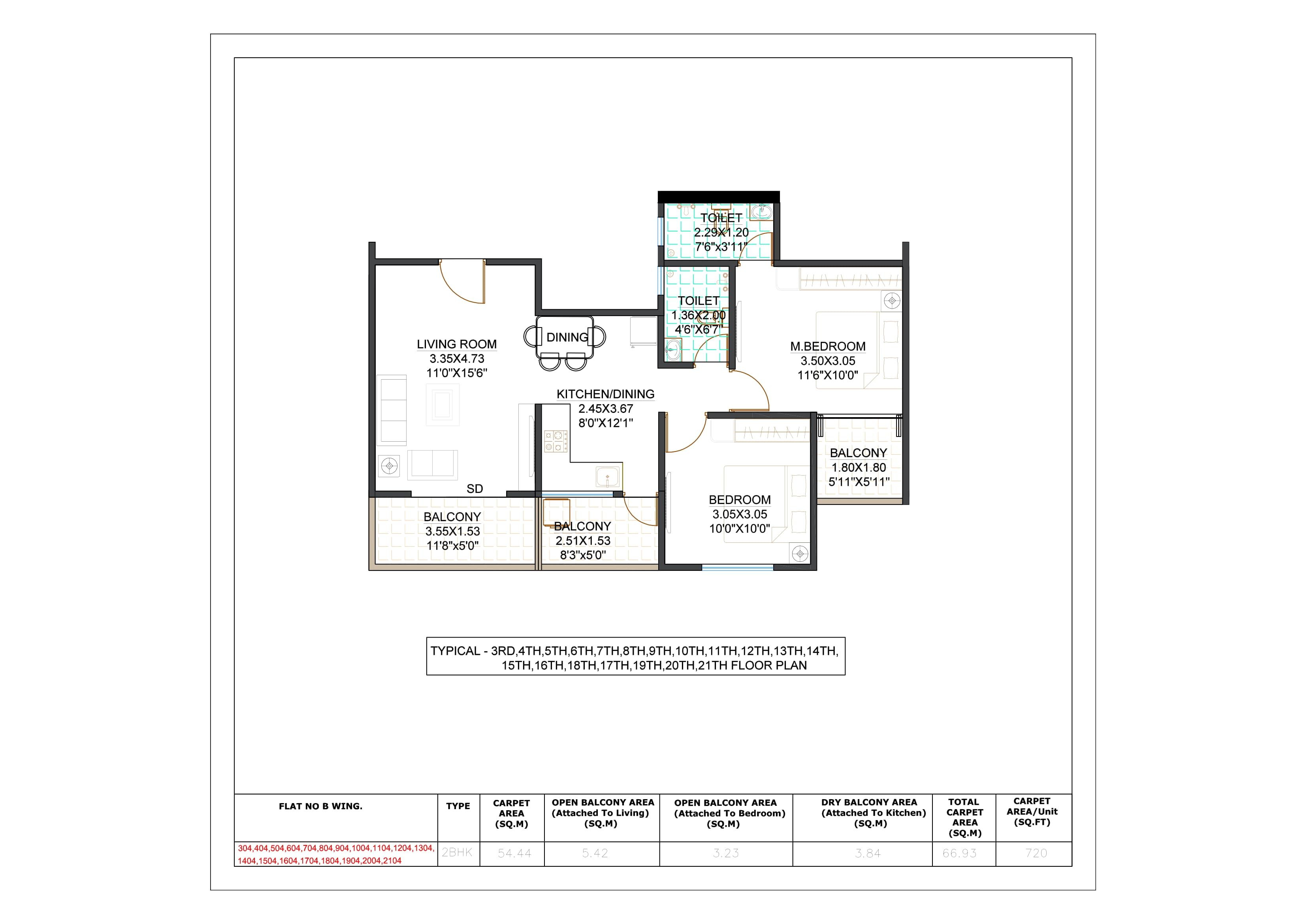 Unit plan - 720 sq.ft.