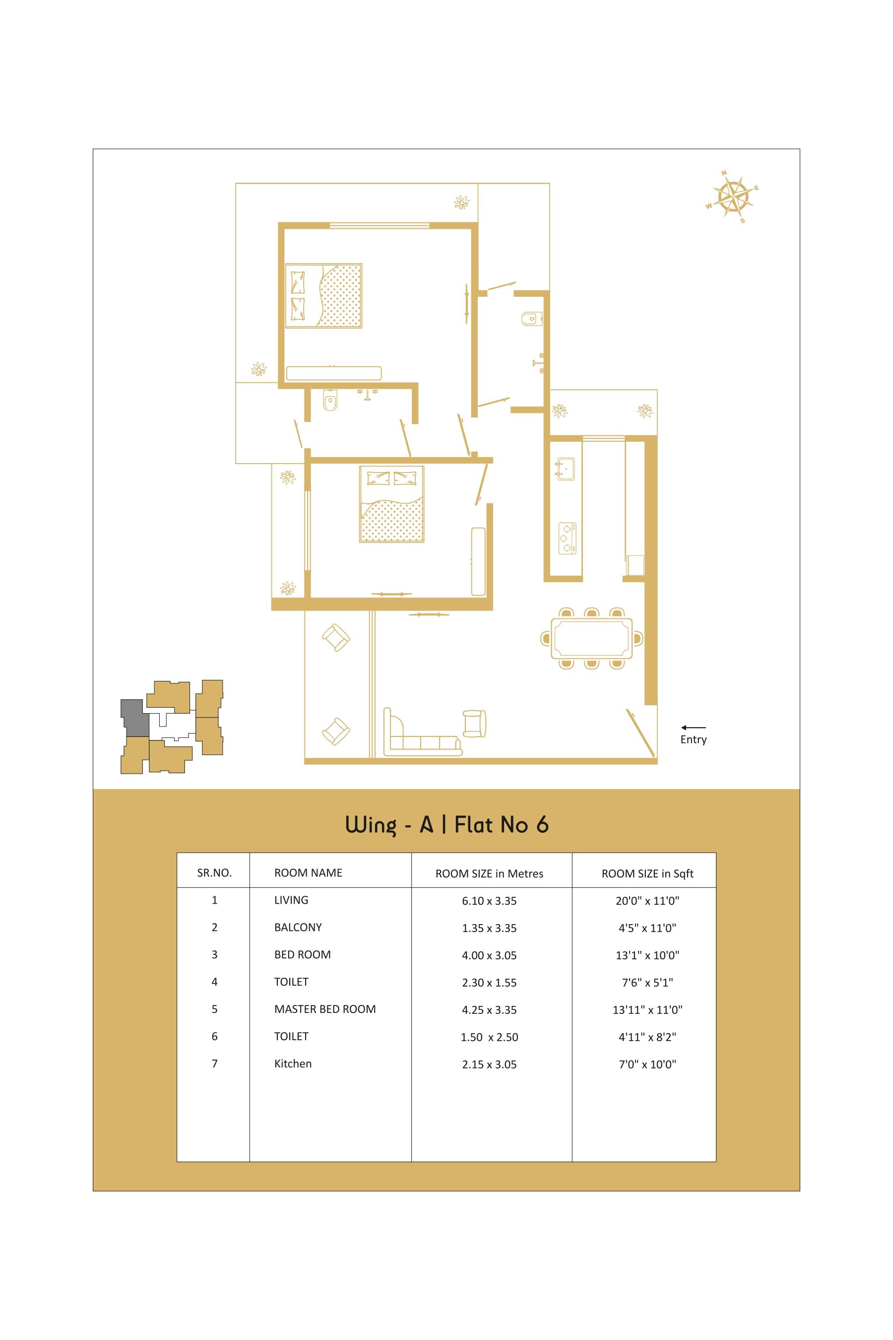 Unit plan - 977 sq.ft.