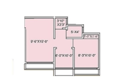 Gladiolus Tower Unit plan - 408 sq.ft.