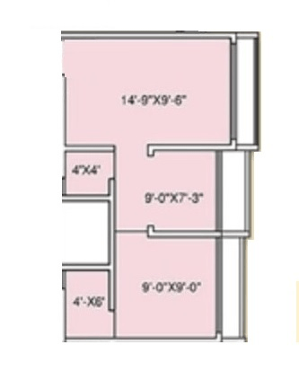 Gladiolus Tower Unit plan - 440 sq.ft.
