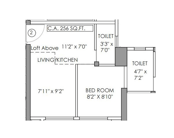 Unit plan - 256 sq.ft.