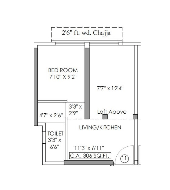 Satellite Aarambh Avyaan Unit plan - 306 sq.ft.