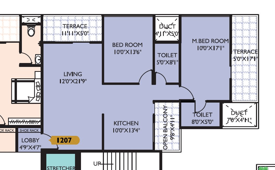 Keshav Leela Polaris Unit plan - 1071 sq.ft.