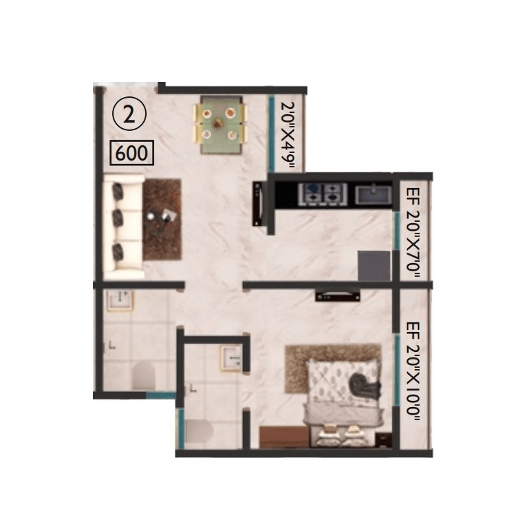 Horizon Heights Unit plan - 395 sq.ft.