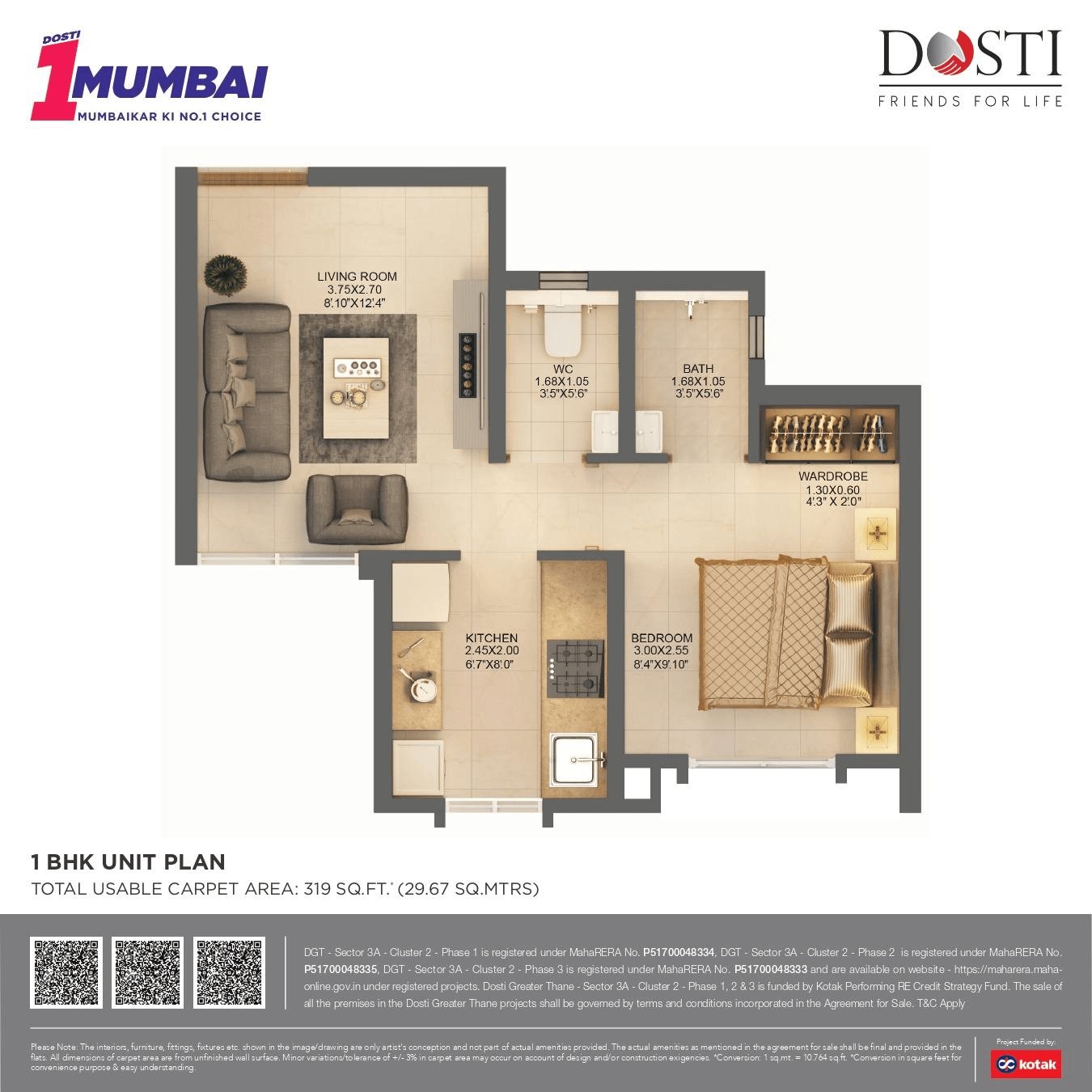 Unit plan - 319 sq.ft.