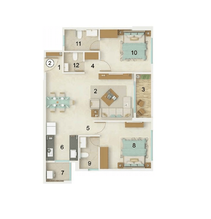 Dynamix Luma Unit plan - 795 sq.ft.