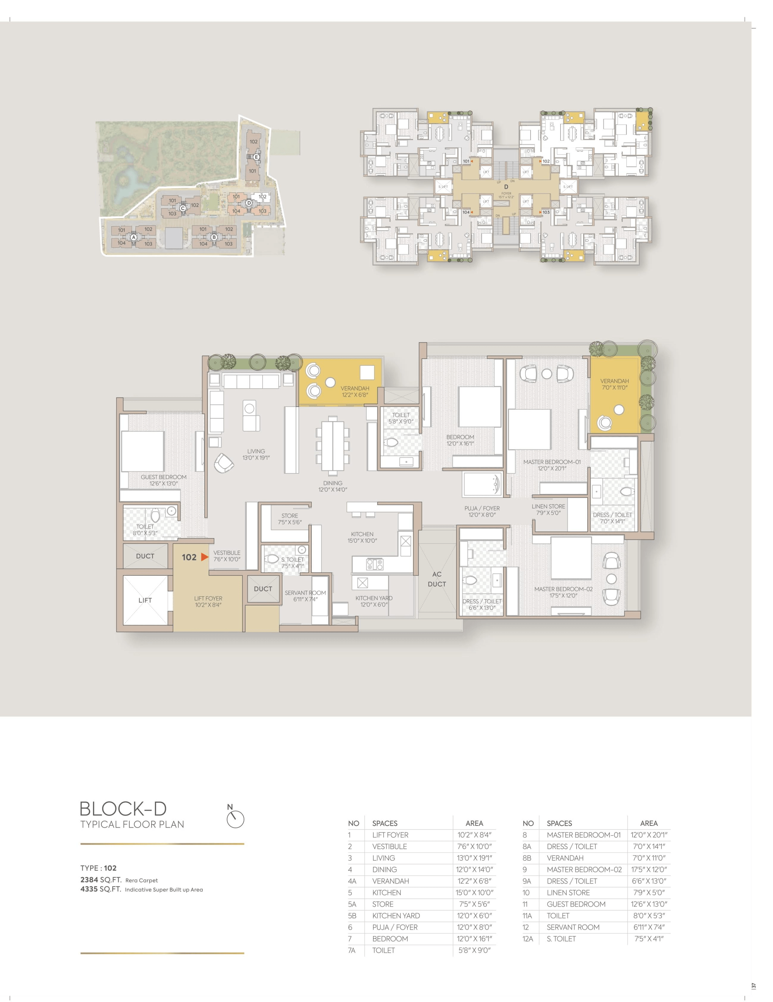 Aaryan Aranyam Unit plan - 2384 sq.ft.